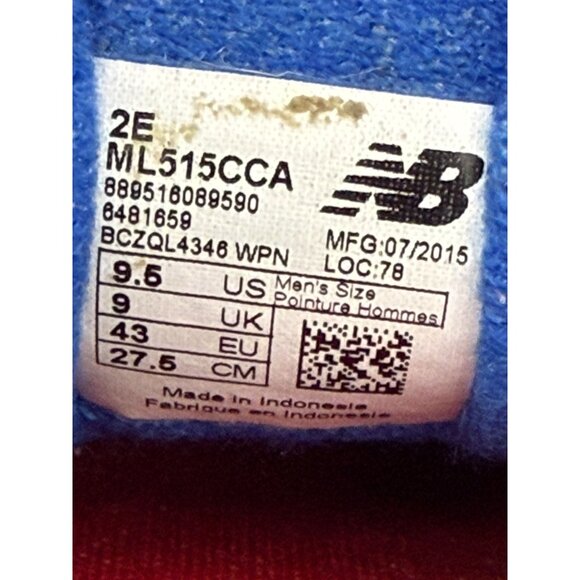 ✅Mens 9.5 2E New Balance 515 Sneakers Blue/Red Lightweight Running/Walking Shoes - Picture 2 of 13